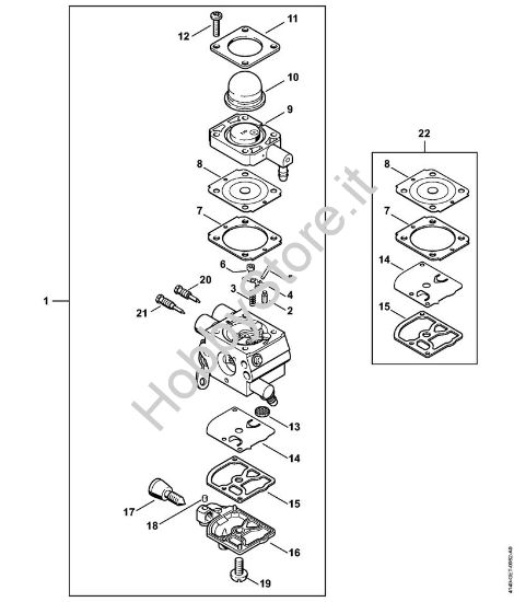 Carburatore 4140/29 2-MIX Decespugliatrici (FS) FS 55 2-MIX della marca STIHL
