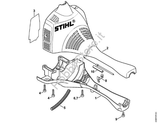 Carcassa motore (Impugnatura a manubrio) Decespugliatrici (FS) FS 55 T della marca STIHL