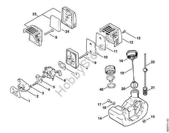 Filtro aria, serbatoio carburante Decespugliatrici (FS) FS 56 (4125) della marca STIHL