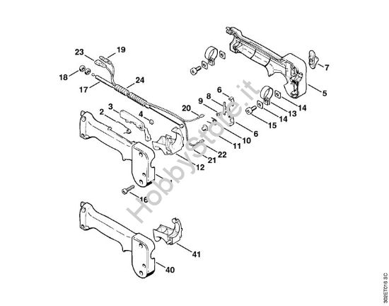 Impugnatura di comando FS 52, FS 56 Decespugliatrici (FS) FS 56 (4125) della marca STIHL