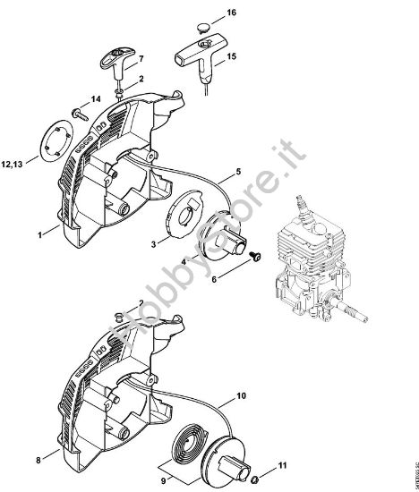 Dispositivo di avviamento Decespugliatrici (FS) FS 56 (4144) della marca STIHL