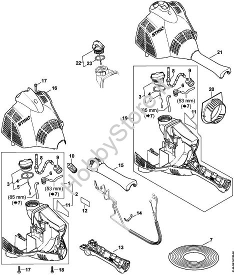 Carcassa motore (Impugnatura a manubrio) Decespugliatrici (FS) FS 56 C-E della marca STIHL