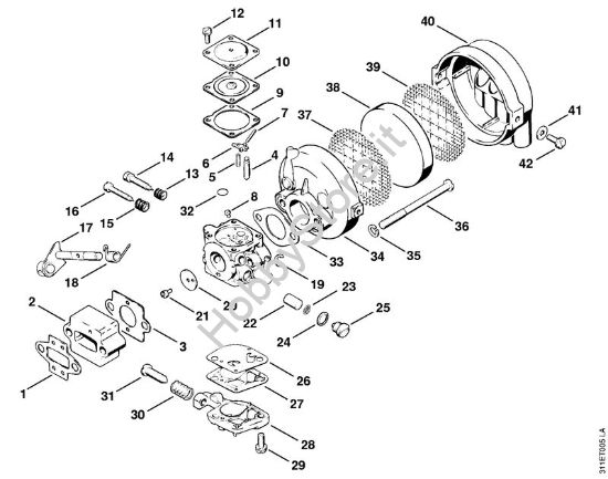 Carburatore, filtro aria Decespugliatrici (FS) FS 60 della marca STIHL