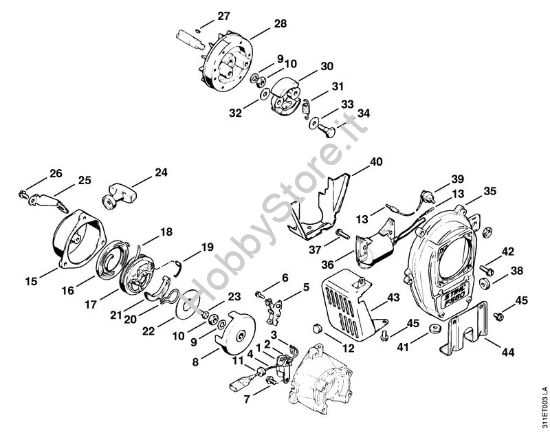 Dispositivo di avviamento Decespugliatrici (FS) FS 60 della marca STIHL