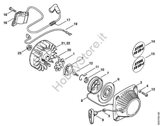 Dispositivo avviamento, impianto di accensione Decespugliatrici (FS) FS 65-4 della marca STIHL