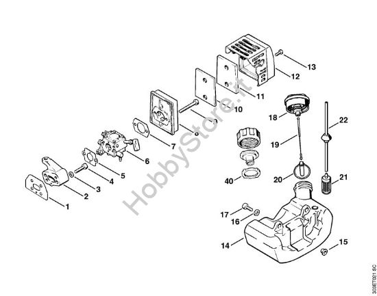 Filtro aria, serbatoio carburante Decespugliatrici (FS) FS 66 R della marca STIHL