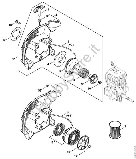 Dispositivo di avviamento ErgoStart Decespugliatrici (FS) FS 70 C-E della marca STIHL