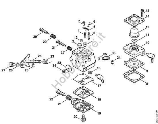 Carburatore WT-447 Decespugliatrici (FS) FS 75 della marca STIHL