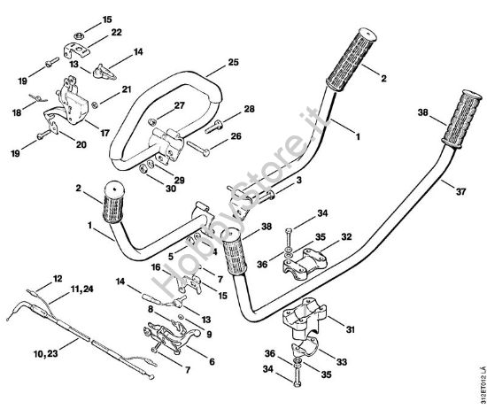 Manico tubolare Decespugliatrici (FS) FS 80 AVE della marca STIHL