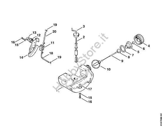 Serbatoio carburante, pompa Decespugliatrici (FS) FS 80 AVE della marca STIHL