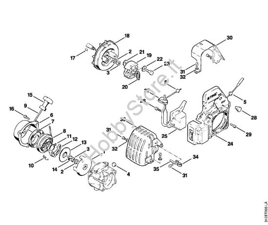 Dispositivo di avviamento Decespugliatrici (FS) FS 80 AVRE della marca STIHL