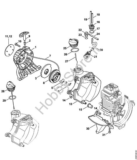 Dispositivo di avviamento, serbatoio carburante Decespugliatrici (FS) FS 87 della marca STIHL