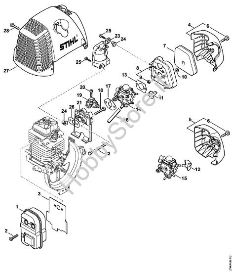 Silenziatore, filtro aria Decespugliatrici (FS) FS 87 R della marca STIHL