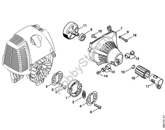Frizione, carenatura ventola Decespugliatrici (FS) FS 90 della marca STIHL