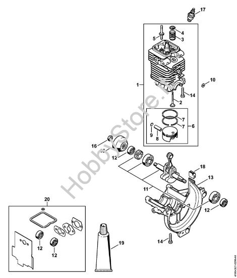 Cilindro, coppa olio Decespugliatrici (FS) FS 90 R della marca STIHL