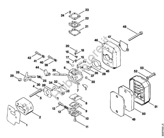 Carburatore, filtro aria Decespugliatrici (FS) FS 96 della marca STIHL