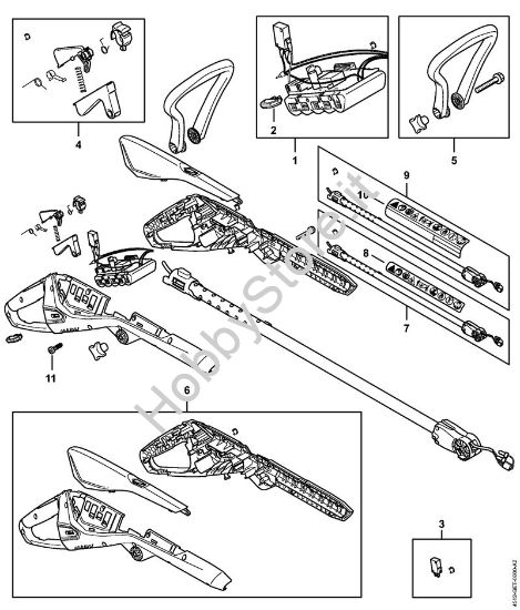 Corpo impugnatura, Accumulatore, Stelo Decespugliatrici a batteria (FSA) FSA 45 della marca STIHL