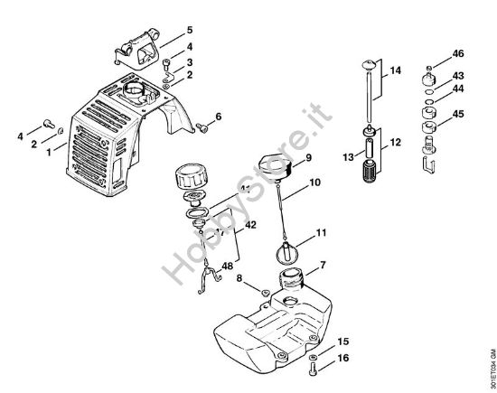 Cappottatura Decespugliatrici spalleggiabilli (FR) FR 106 della marca STIHL