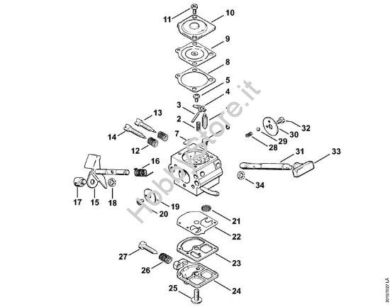 Carburatore C1S-S1 Decespugliatrici spalleggiabilli (FR) FR 106 della marca STIHL