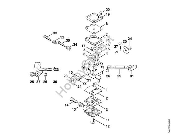 Carburatore WT-45, WT-112 Decespugliatrici spalleggiabilli (FR) FR 106 della marca STIHL