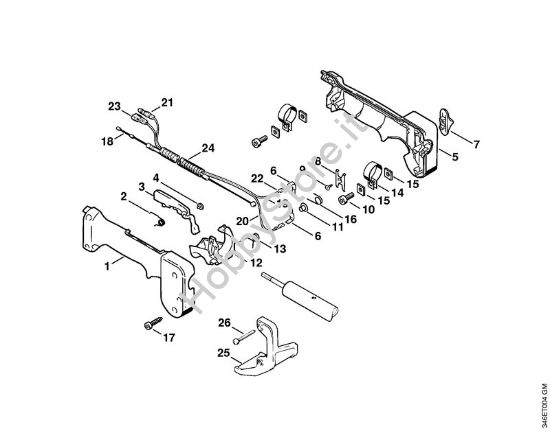 Impugnatura di comando Decespugliatrici spalleggiabilli (FR) FR 106 della marca STIHL