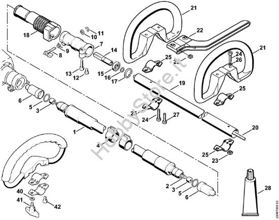 Albero flessibile, Impugnatura circolare Decespugliatrici spalleggiabilli (FR) FR 108 della marca STIHL