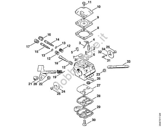 Carburatore C1Q-SK7 USA Decespugliatrici spalleggiabilli (FR) FR 108 della marca STIHL