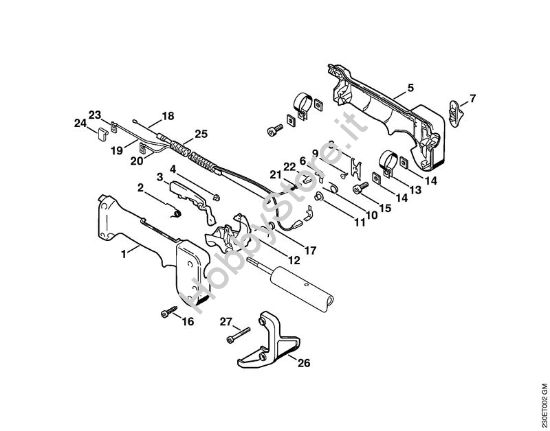 Impugnatura di comando Decespugliatrici spalleggiabilli (FR) FR 108 della marca STIHL