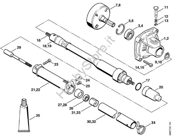 Scatola frizione, albero flessibile Decespugliatrici spalleggiabilli (FR) FR 125 SEA della marca STIHL