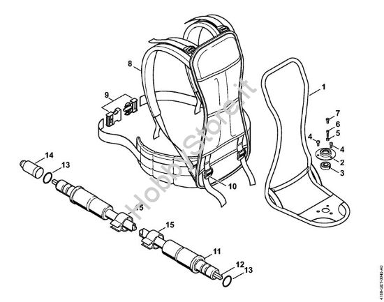 Telaio, Albero flessibile Decespugliatrici spalleggiabilli (FR) FR 130 T della marca STIHL