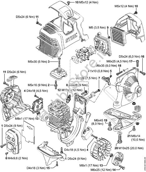 Coppie di serraggio Decespugliatrici spalleggiabilli (FR) FR 131 T della marca STIHL