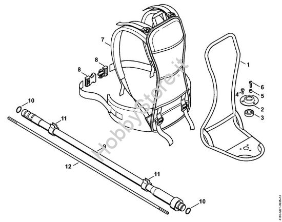 Telaio, Albero flessibile Decespugliatrici spalleggiabilli (FR) FR 131 T della marca STIHL