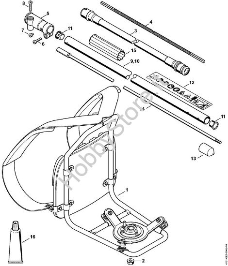 Telaio, stelo Decespugliatrici spalleggiabilli (FR) FR 230 della marca STIHL