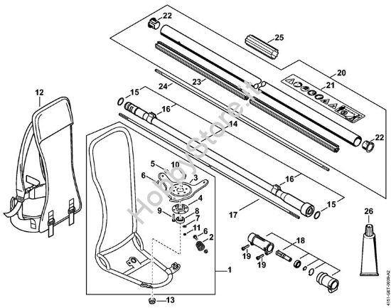 Telaio, stelo Decespugliatrici spalleggiabilli (FR) FR 235 della marca STIHL