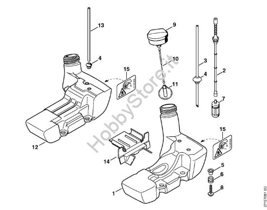 Serbatoio carburante Decespugliatrici spalleggiabilli (FR) FR 350 della marca STIHL