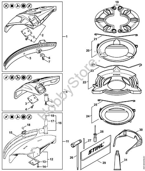 Riparo, utensili Decespugliatrici spalleggiabilli (FR) FR 480 C-E (4147) della marca STIHL