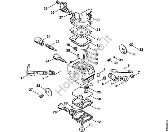 Carburatore C1Q-S159 FR 480 C Decespugliatrici spalleggiabilli (FR) FR 480 C-F (4128) della marca STIHL
