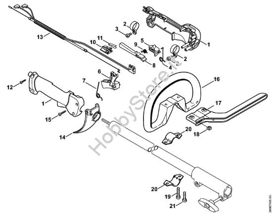 Impugnatura di comando Decespugliatrici spalleggiabilli (FR) FR 85 della marca STIHL