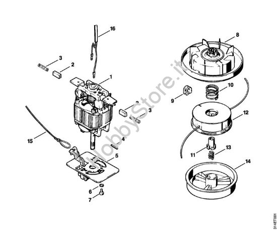 Elettromotore, testa falciante Trimmer elettrici (FE, FSE) FE 40 della marca STIHL