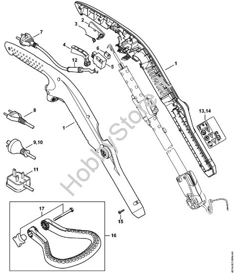 Corpo impugnatura Trimmer elettrici (FE, FSE) FSE 52 della marca STIHL