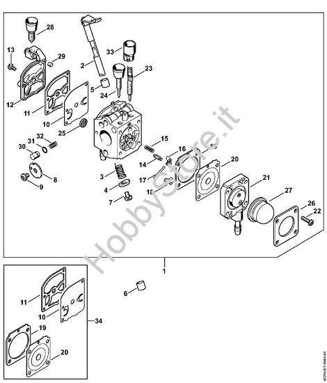 Carburatore C1Q-S112 Soffiatori (BG, BR) BG 45 della marca STIHL