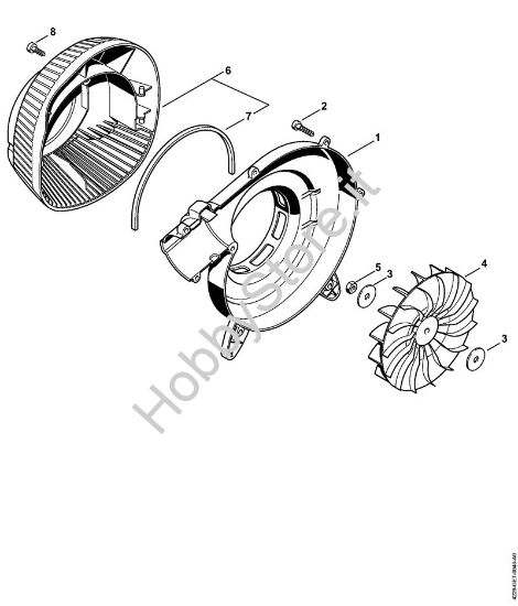 Carter soffiatore esterno, ventola Soffiatori (BG, BR) BG 45 della marca STIHL
