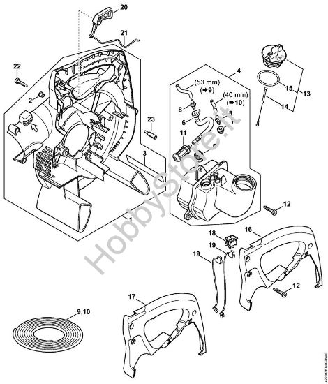 Carter soffiatore interno Soffiatori (BG, BR) BG 50 della marca STIHL