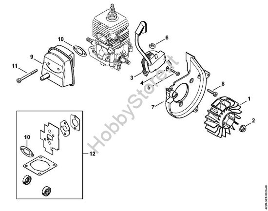 Impianto di accesione, silenziatore Soffiatori (BG, BR) BG 50 della marca STIHL
