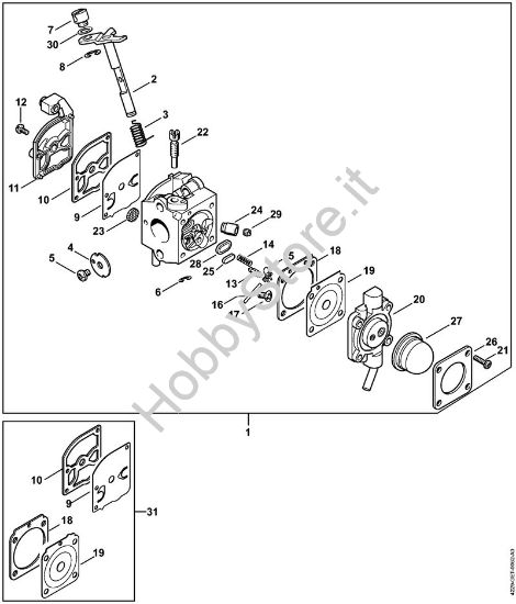 Carburatore C1Q-S55 Soffiatori (BG, BR) BG 55 della marca STIHL