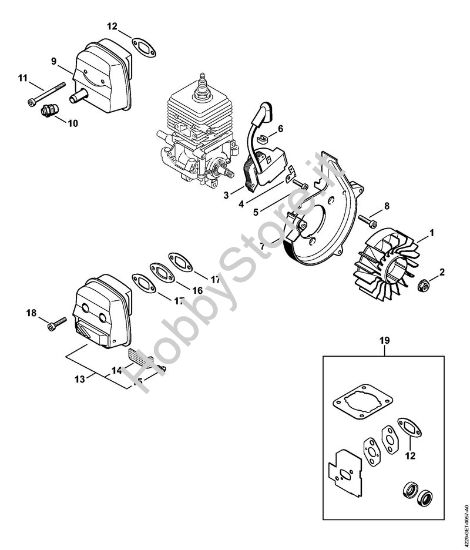 Impianto di accesione, silenziatore Soffiatori (BG, BR) BG 55 della marca STIHL