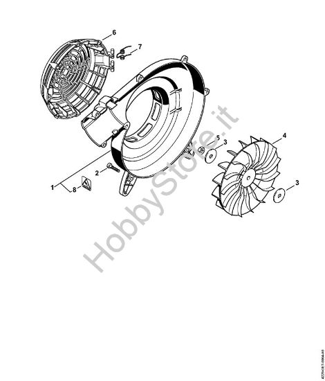 Carter soffiatore esterno, ventola Soffiatori (BG, BR) BG 55 C Z KAT della marca STIHL