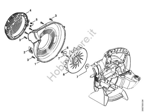 Carter soffiatore esterno, ventola Soffiatori (BG, BR) BG 56 C-E D della marca STIHL