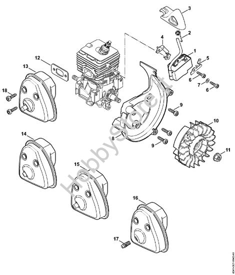 Impianto di accesione, silenziatore Soffiatori (BG, BR) BG 56-D della marca STIHL