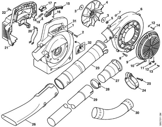 Carter soffiatore Soffiatori (BG, BR) BG 75 della marca STIHL